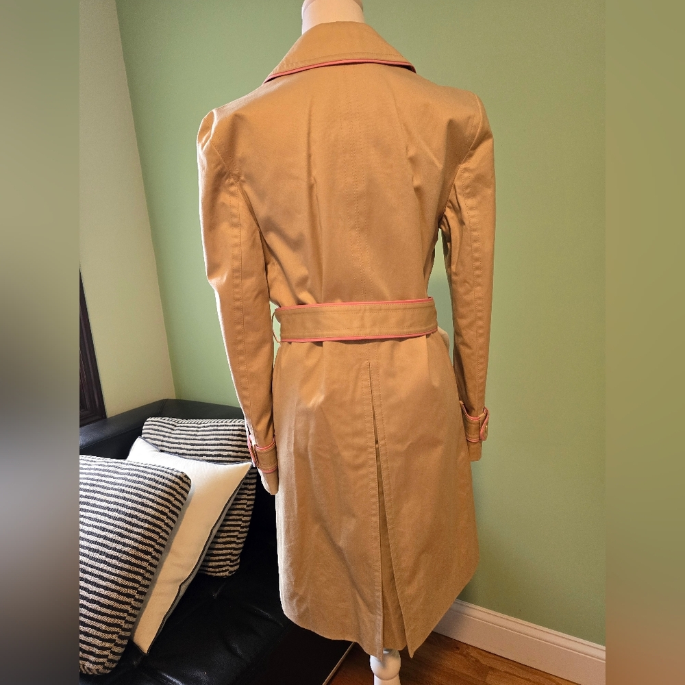 Coach Beige Trench Coat with Pink Accents - Picture 7 of 12